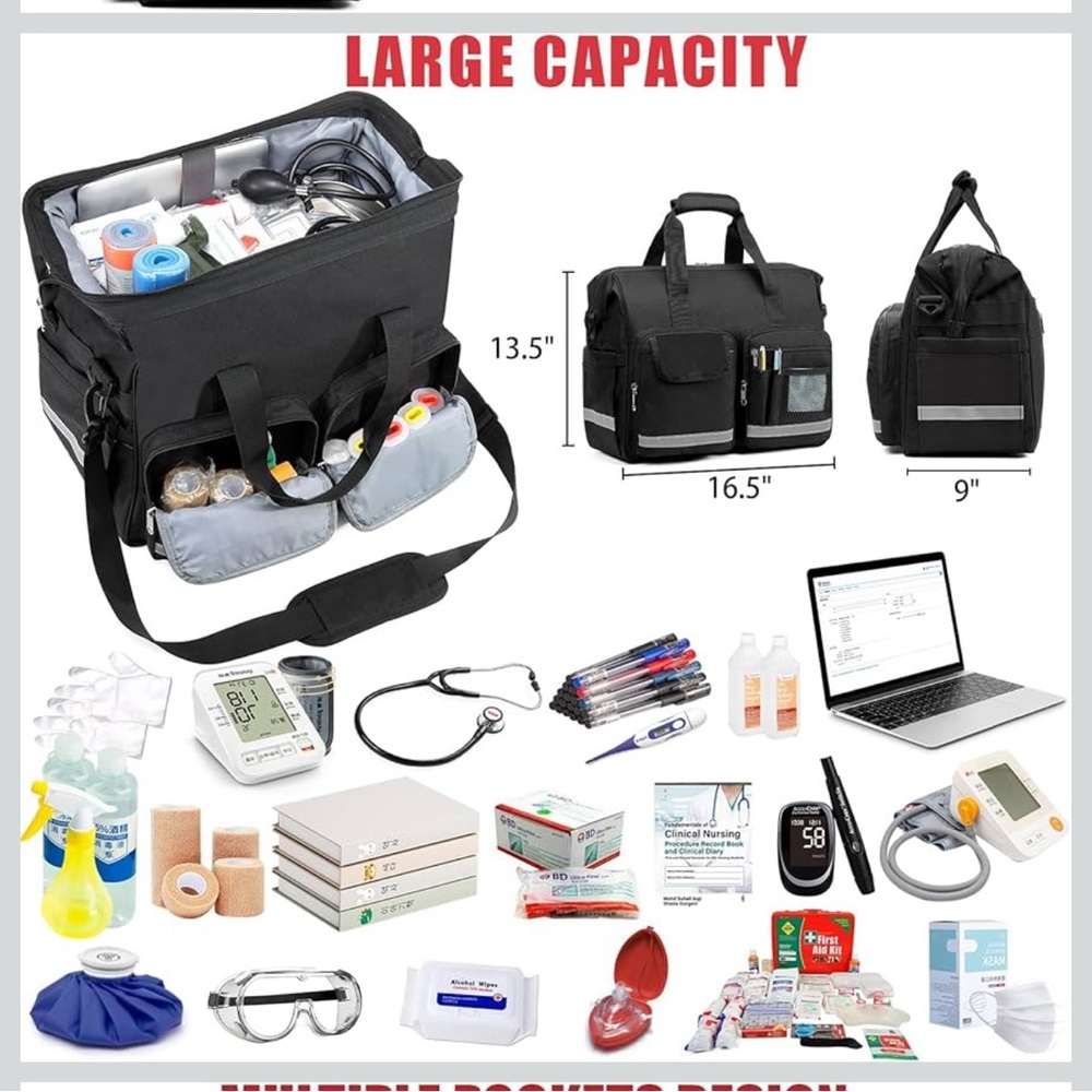 Medical Bag for Doctors, Home Health Nurse Bag and Durable Design - Picture 6 of 7